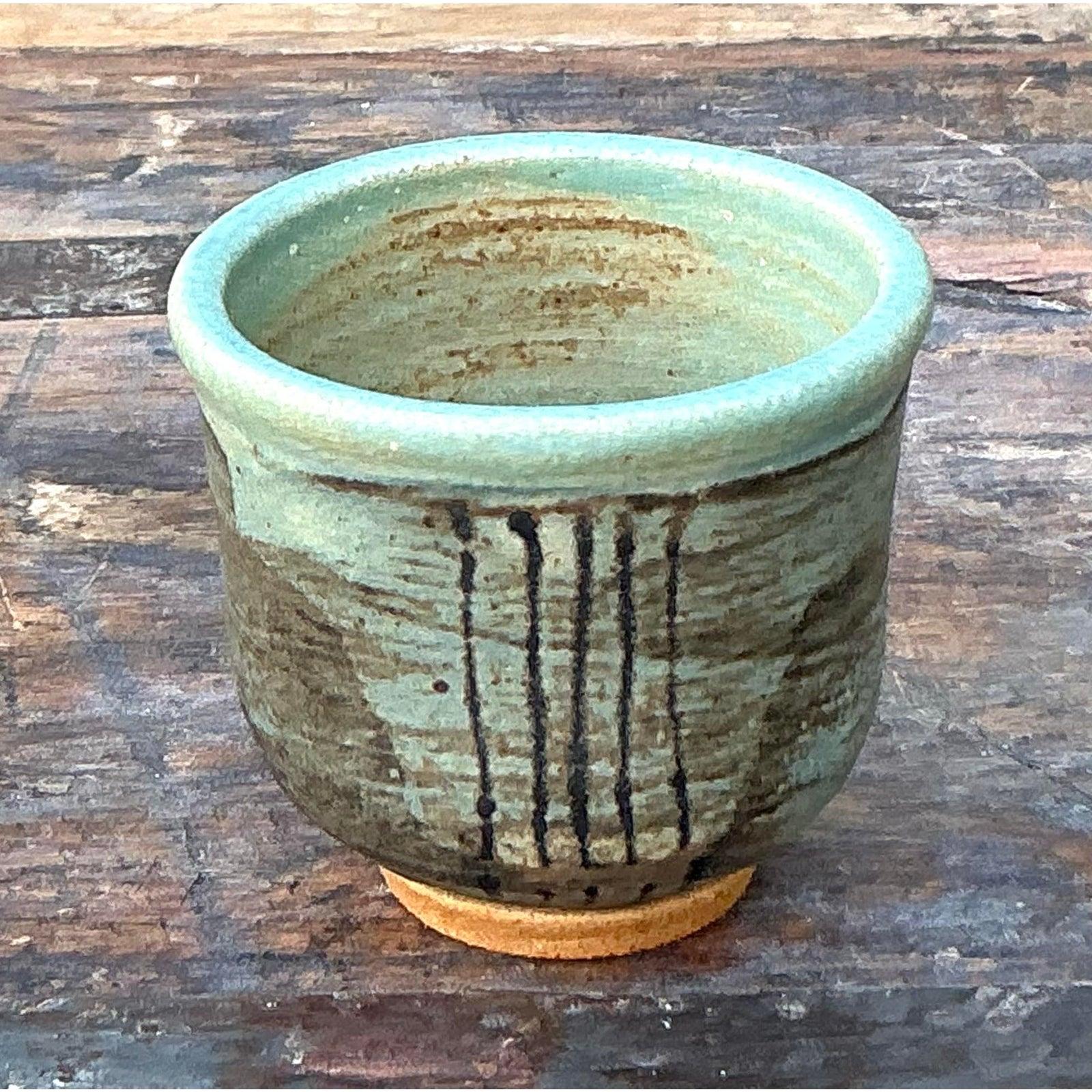 Americano Vaso piccolo d'epoca Boho Original Studio Pottery in vendita