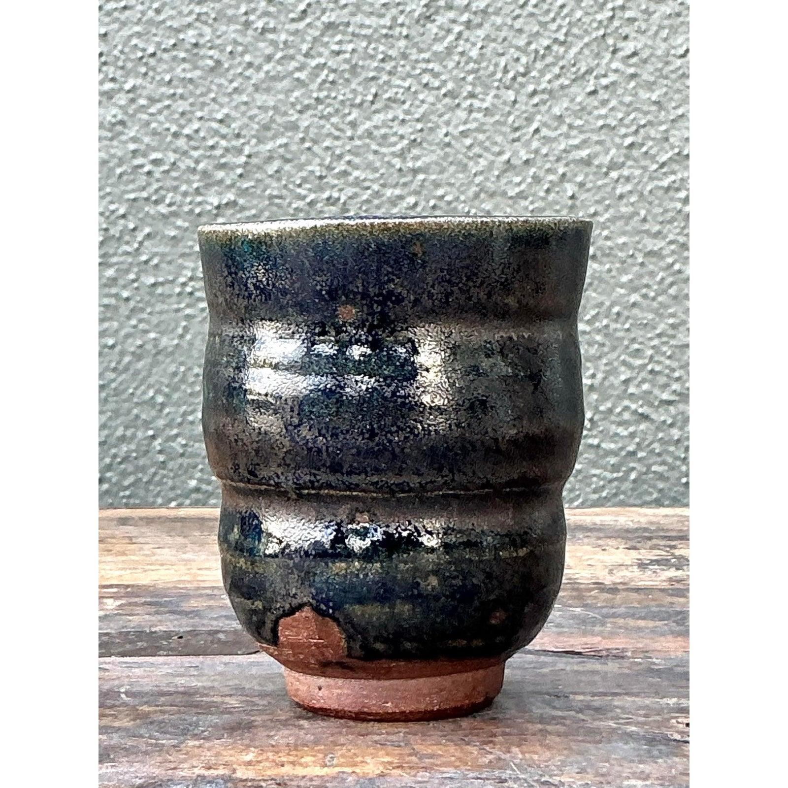 XX secolo Vaso piccolo d'epoca Boho Original Studio Pottery in vendita