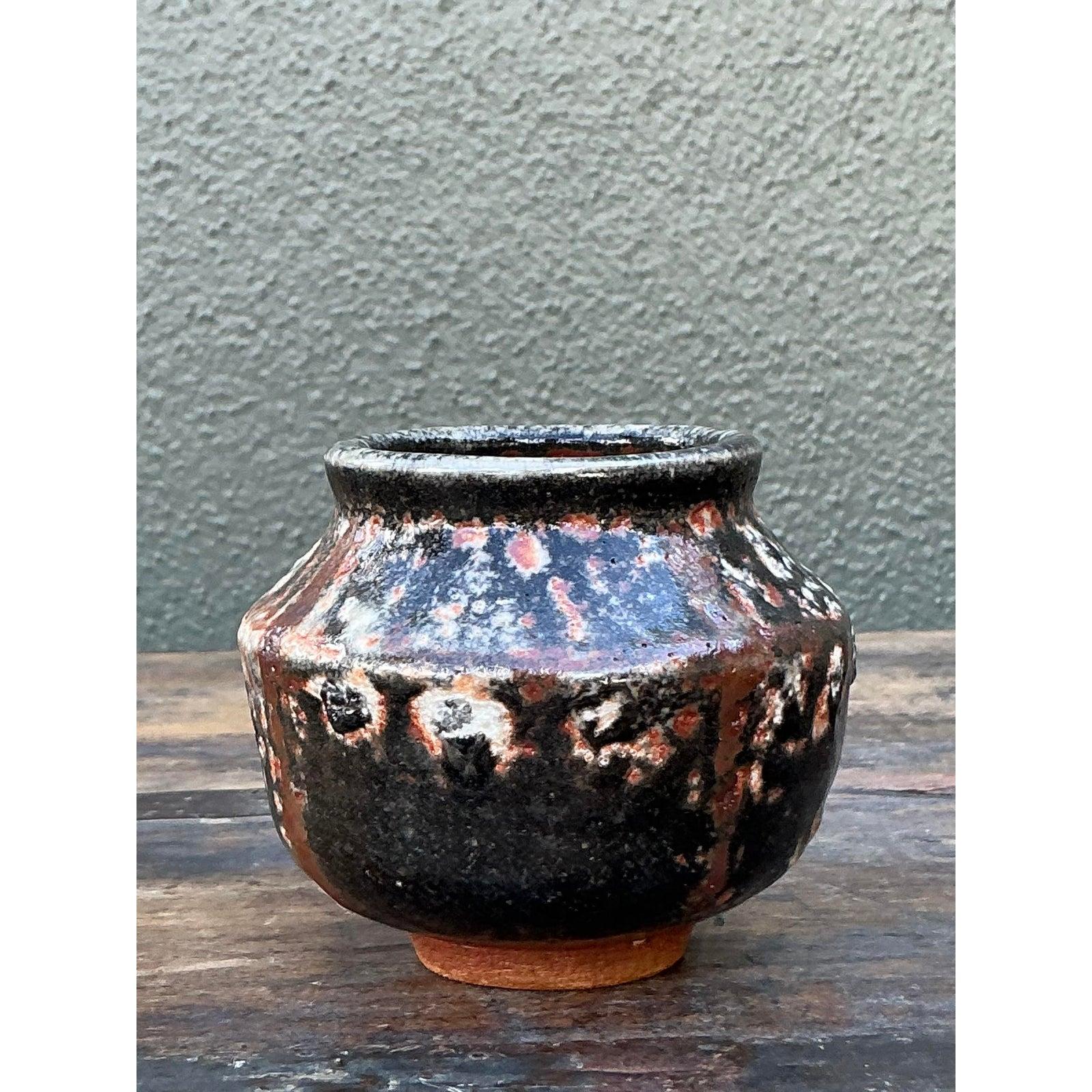 XX secolo Vaso piccolo d'epoca Boho Original Studio Pottery in vendita