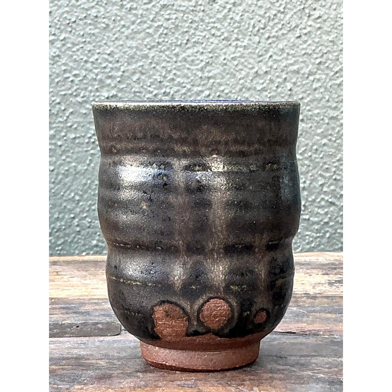 Terracotta Vaso piccolo d'epoca Boho Original Studio Pottery in vendita