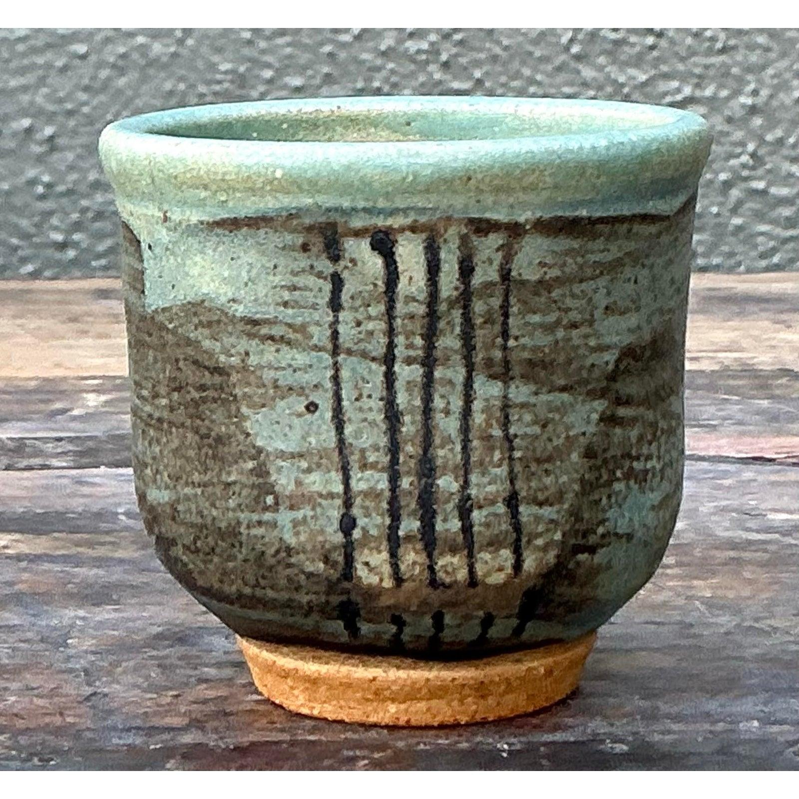 Terracotta Vaso piccolo d'epoca Boho Original Studio Pottery in vendita