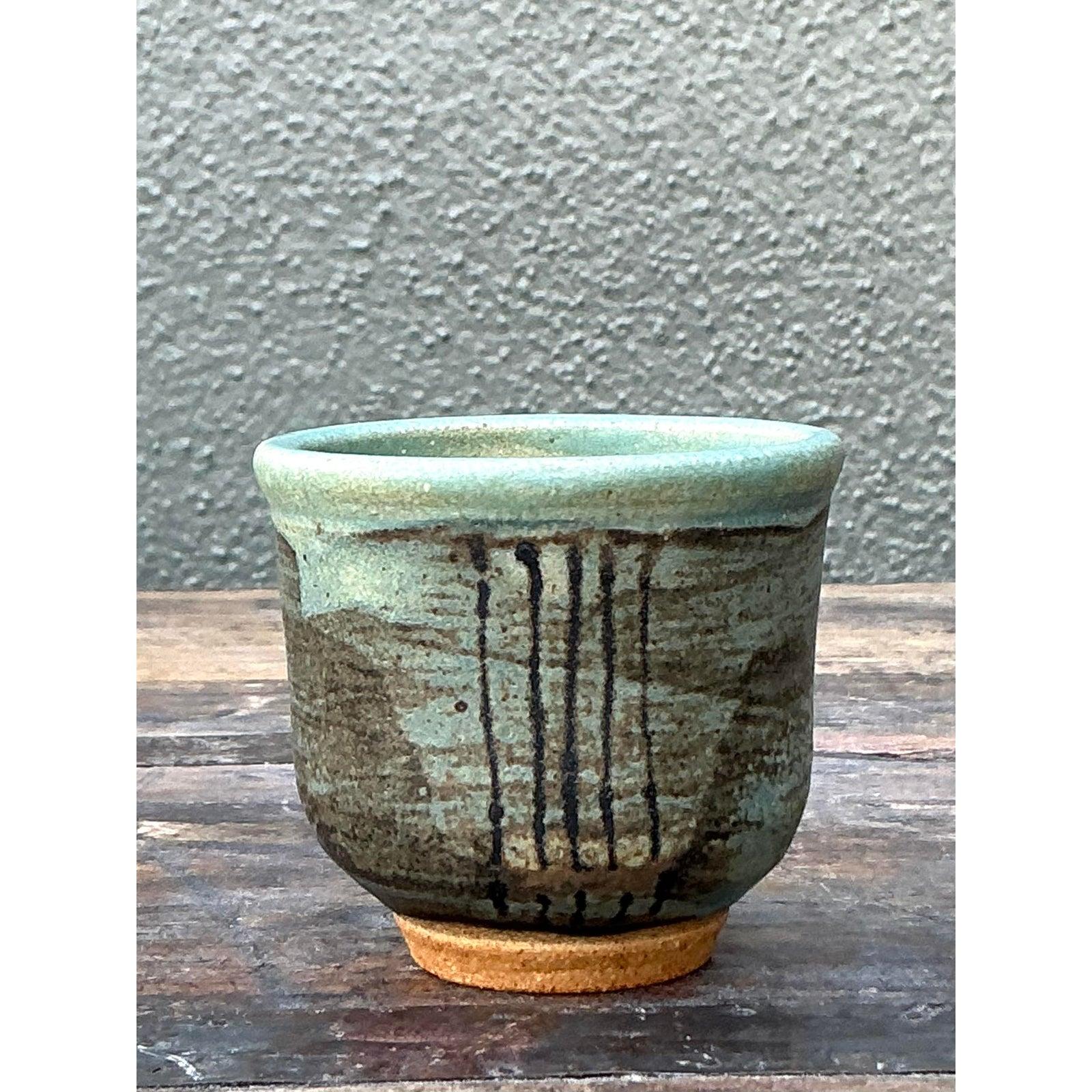 Vaso piccolo d'epoca Boho Original Studio Pottery in vendita 1