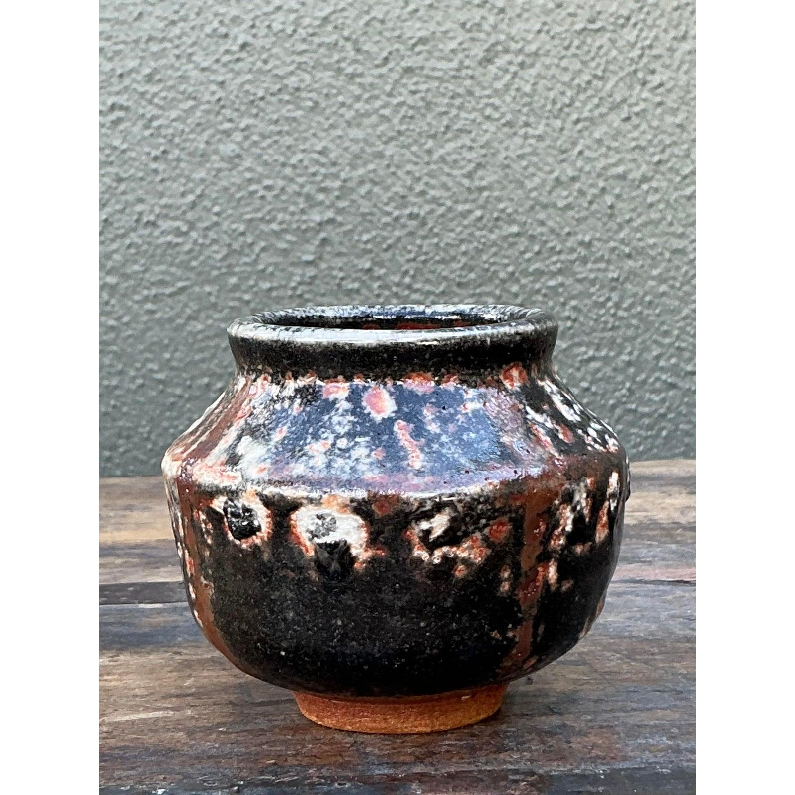 Vaso piccolo d'epoca Boho Original Studio Pottery in vendita 1