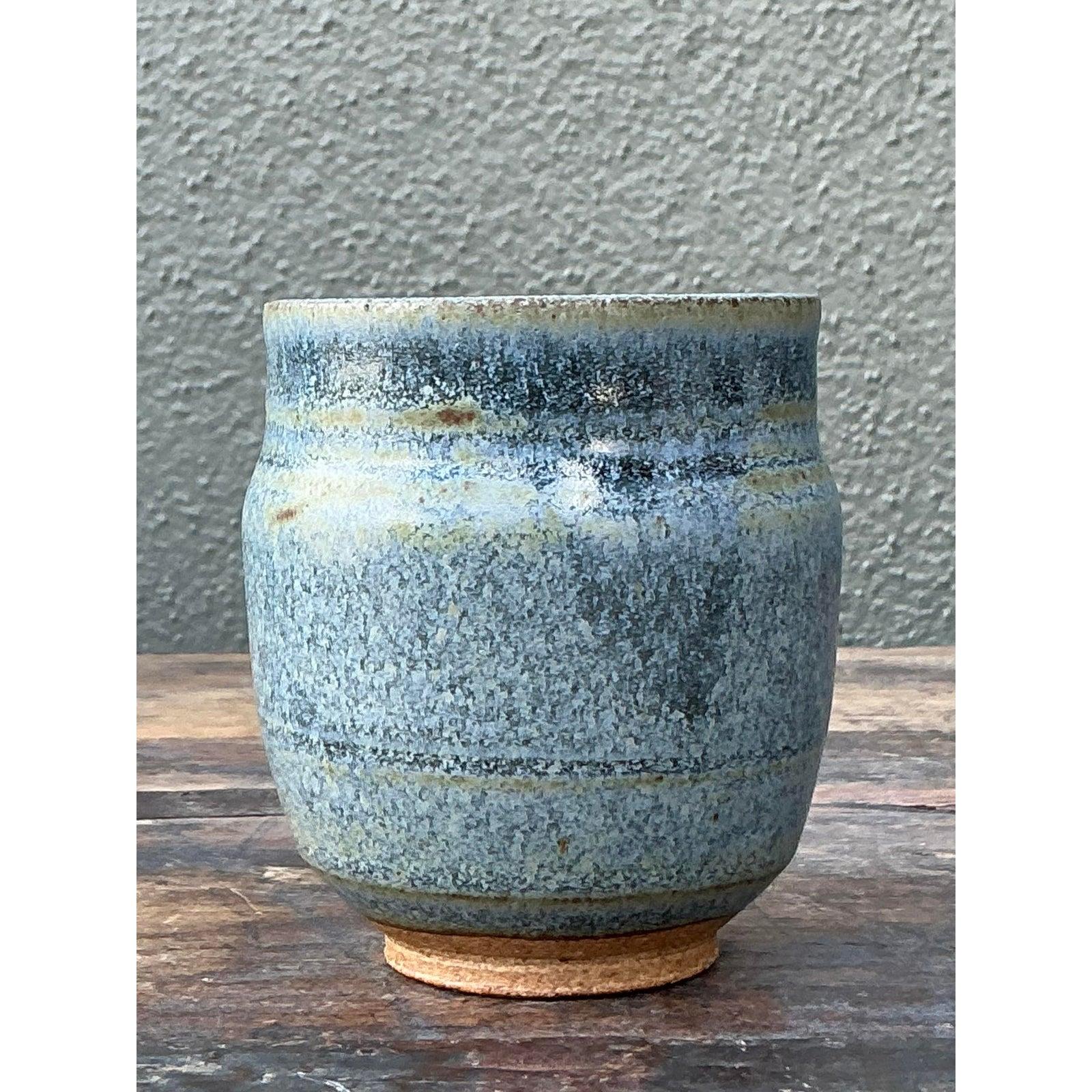Vaso piccolo d'epoca Boho Original Studio Pottery in vendita 2