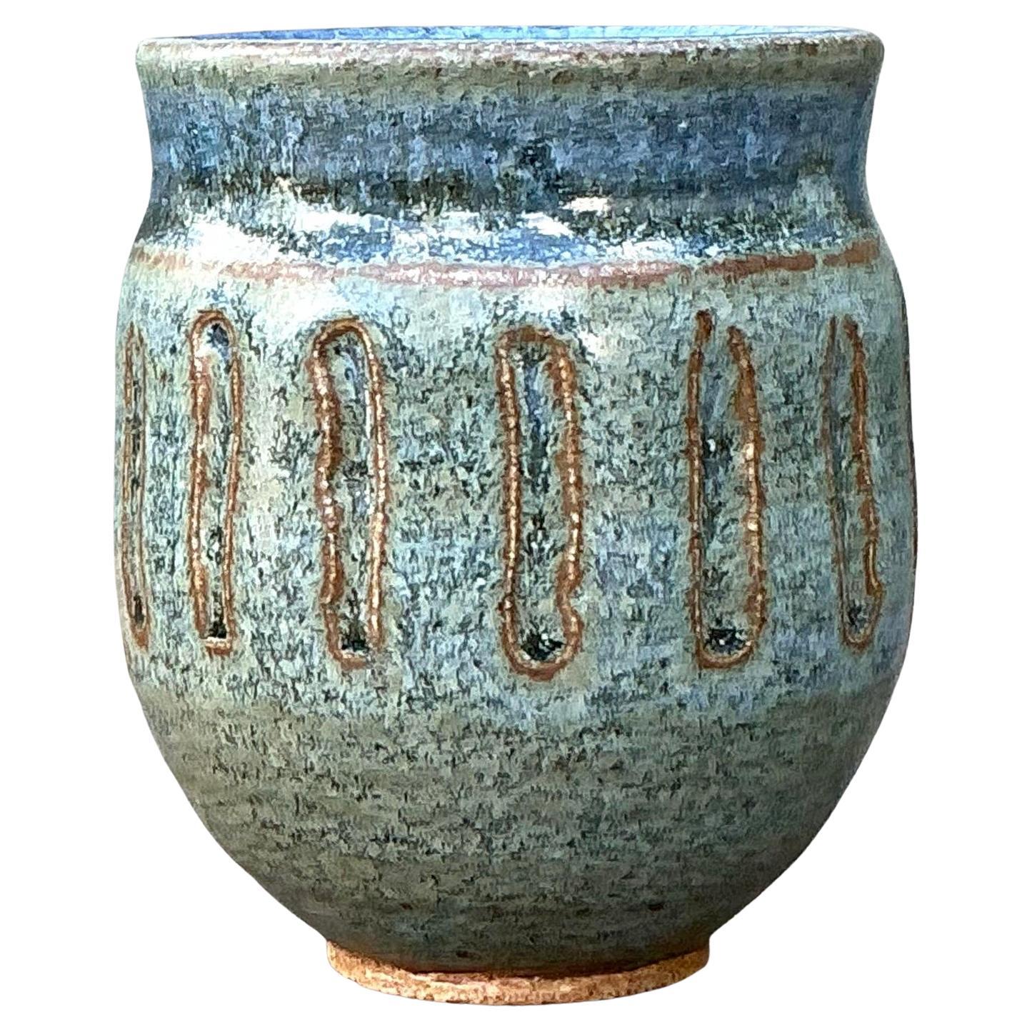 Vintage Boho Original Studio Pottery Small Vase