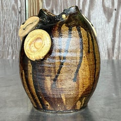 Vintage Boho Original Studio Pottery Vase
