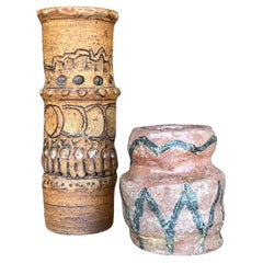 Vasi vintage Boho Original Studio Pottery - Set di 2