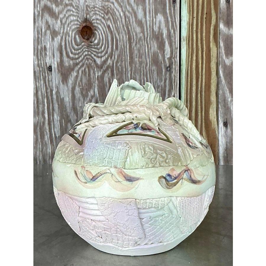 Americano Vaso di Studio Pottery originale Boho d'epoca in vendita