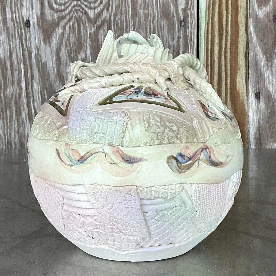 Vaso di Studio Pottery originale Boho d'epoca In condizioni buone in vendita a west palm beach, FL