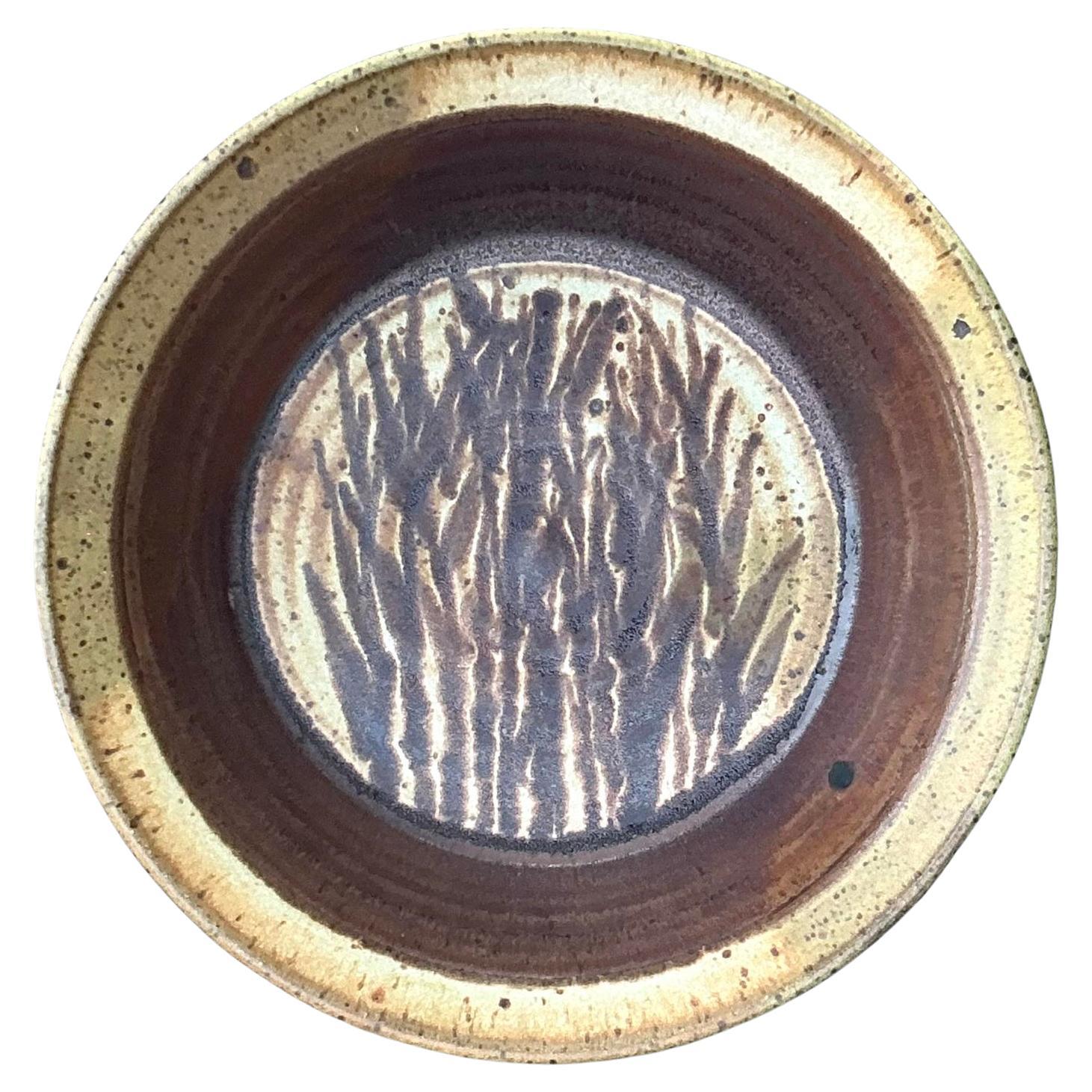 Vintage Boho Original Studio Pottery Wheat Bowl