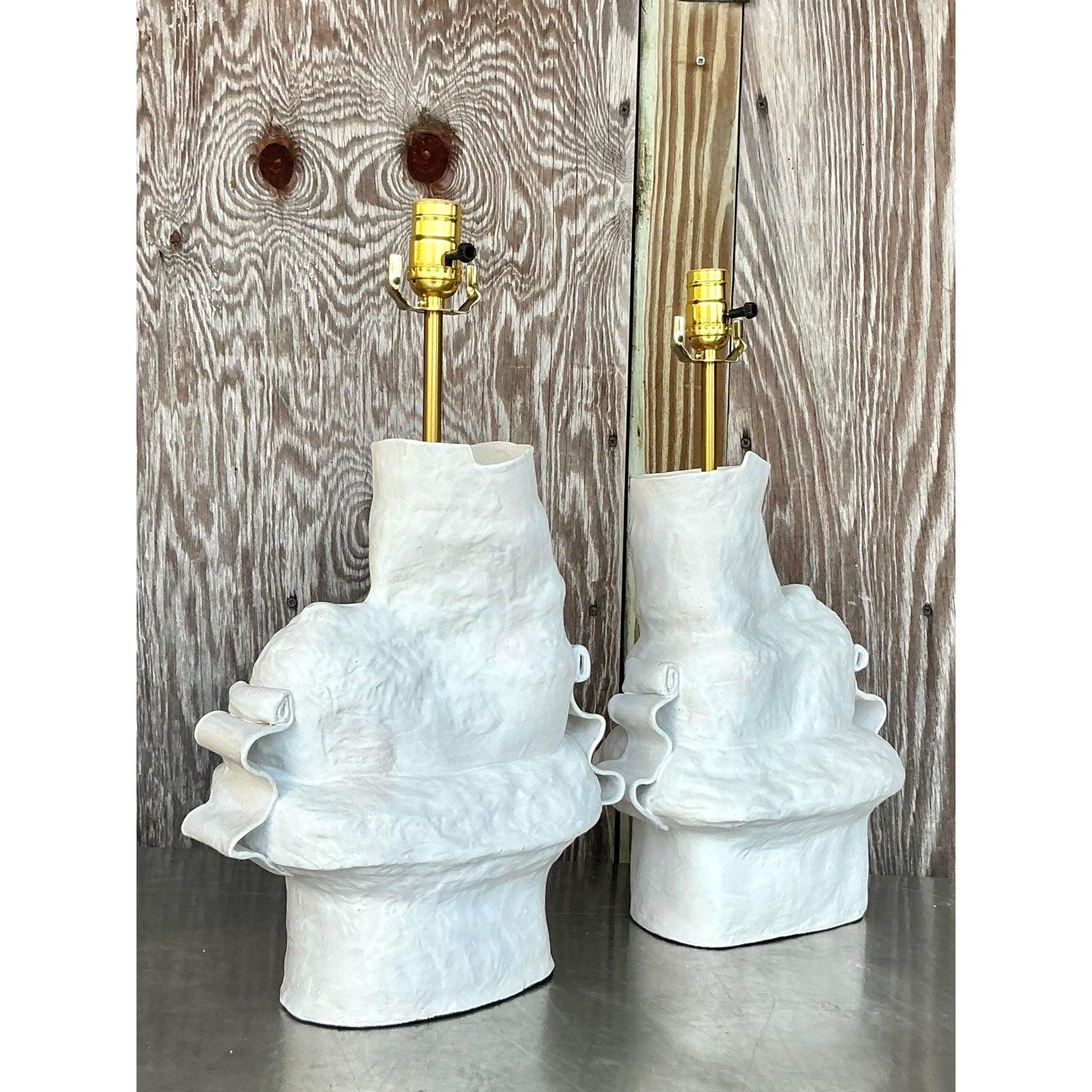 Vintage Boho Original Ursula Schwartz Studio Pottery Lamps - a Pair For Sale 4