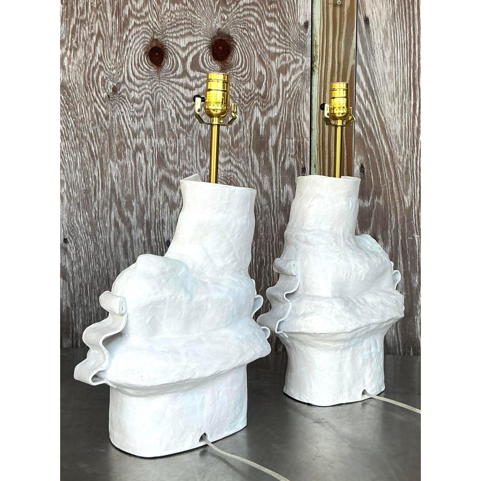 Vintage Boho Original Ursula Schwartz Studio Pottery Lamps - a Pair For Sale 5