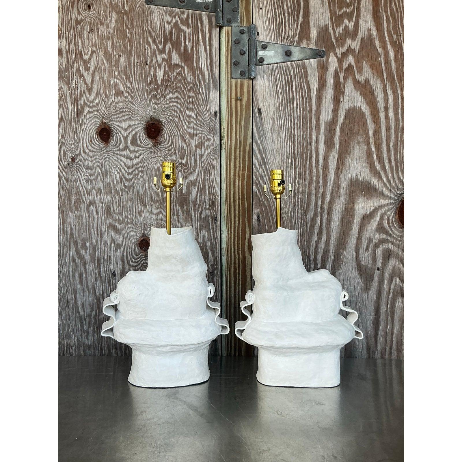 Vintage Boho Original Ursula Schwartz Studio Pottery Lamps - a Pair For Sale 2