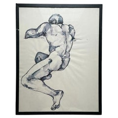 Vintage Boho Pittura originale ad acquerello su carta