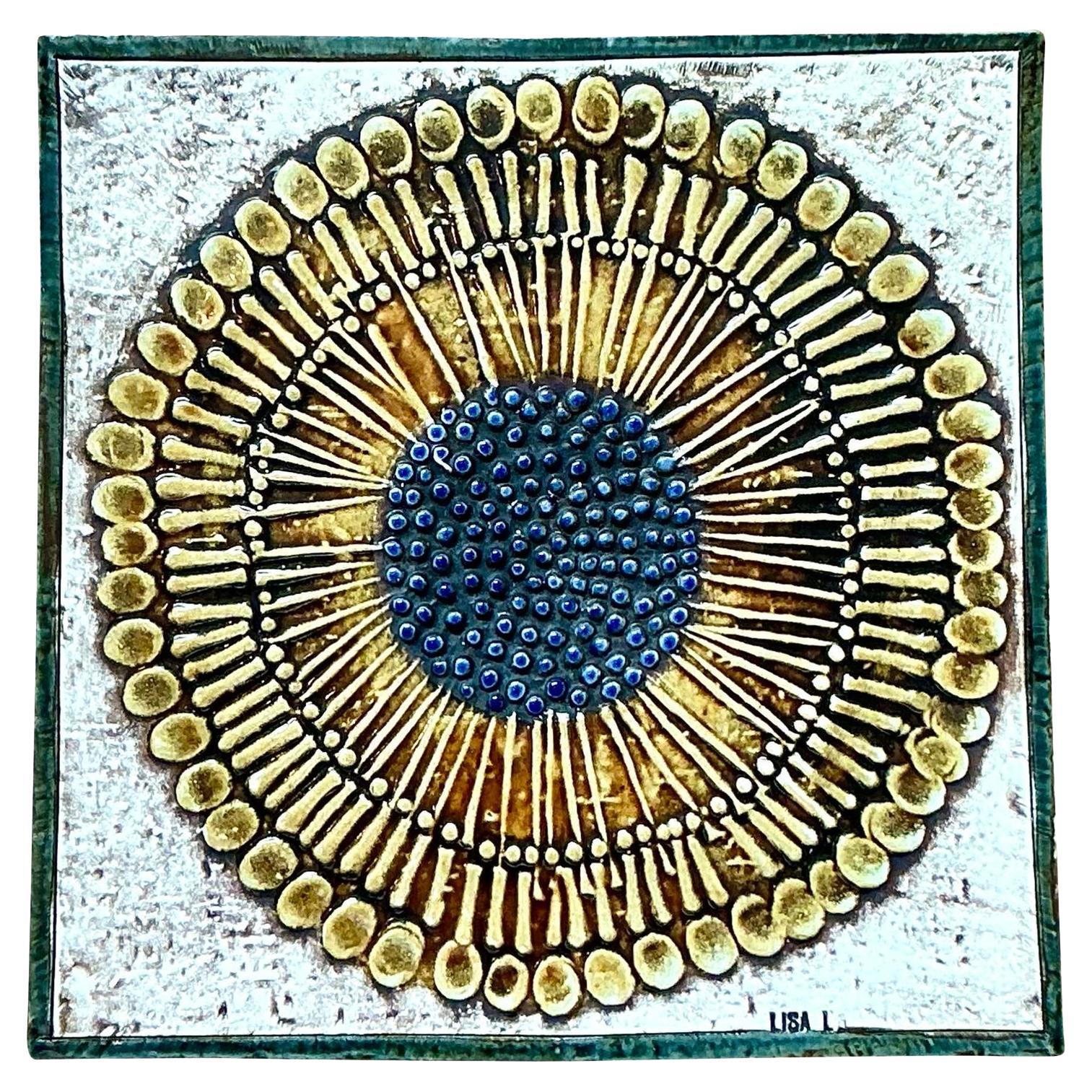 Vintage Boho Original Willow Studio Pottery Tile