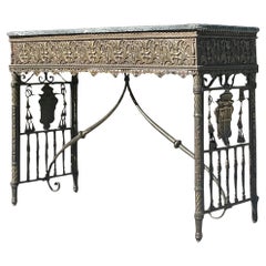 Vintage Boho Oscar Bach Bronze Console Table