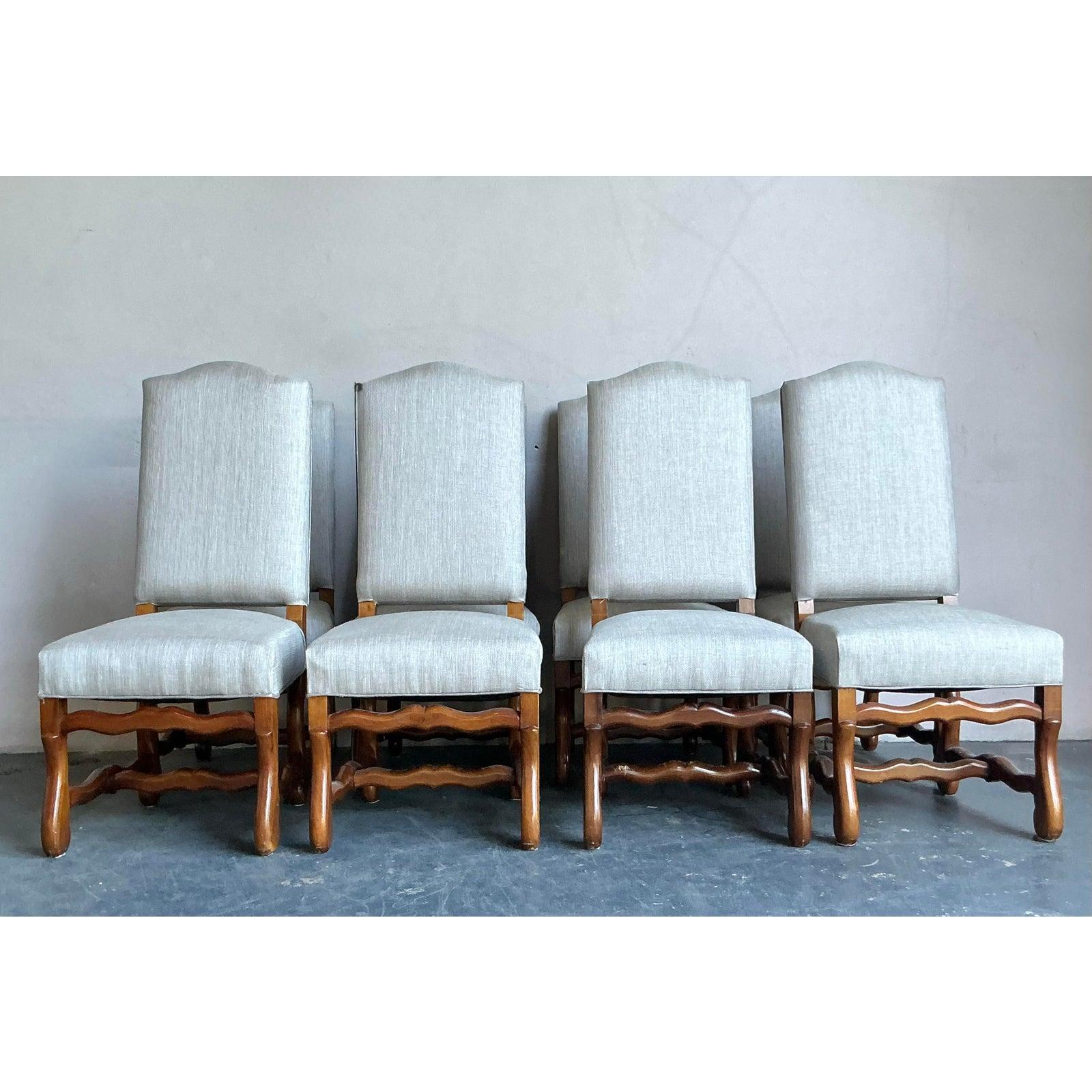 American Vintage Boho Ous De Mouton Dining Chairs - Set of 8 For Sale