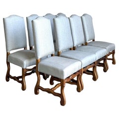 Vintage Boho Ous De Mouton Dining Chairs - Set of 8