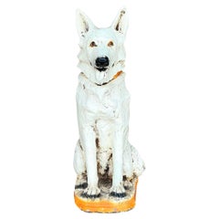 Perro de cerámica pintado vintage boho