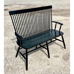 Vintage Boho Painted Deacon’s Bench