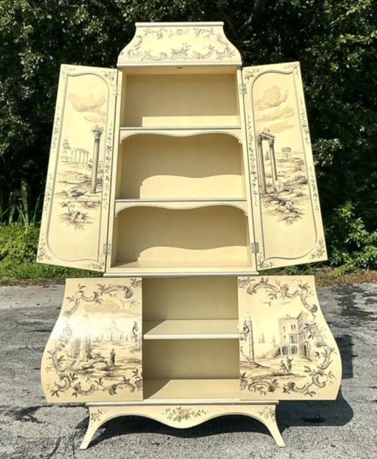 Vintage Boho bemalter Grand Tour-Schrank, Grand Tour im Zustand „Gut“ im Angebot in west palm beach, FL