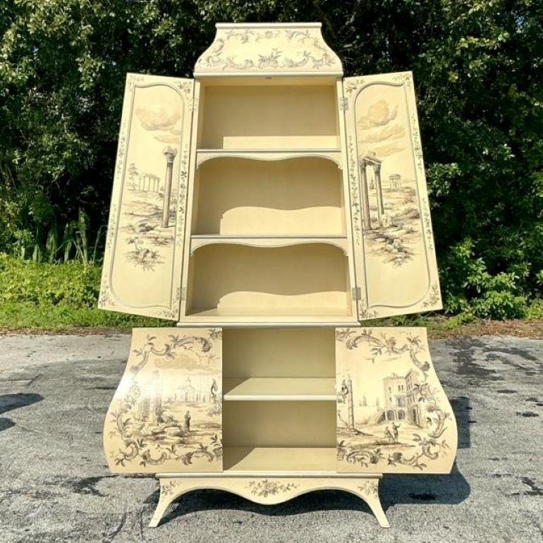 Vintage Boho bemalter Grand Tour-Schrank, Grand Tour (20. Jahrhundert) im Angebot