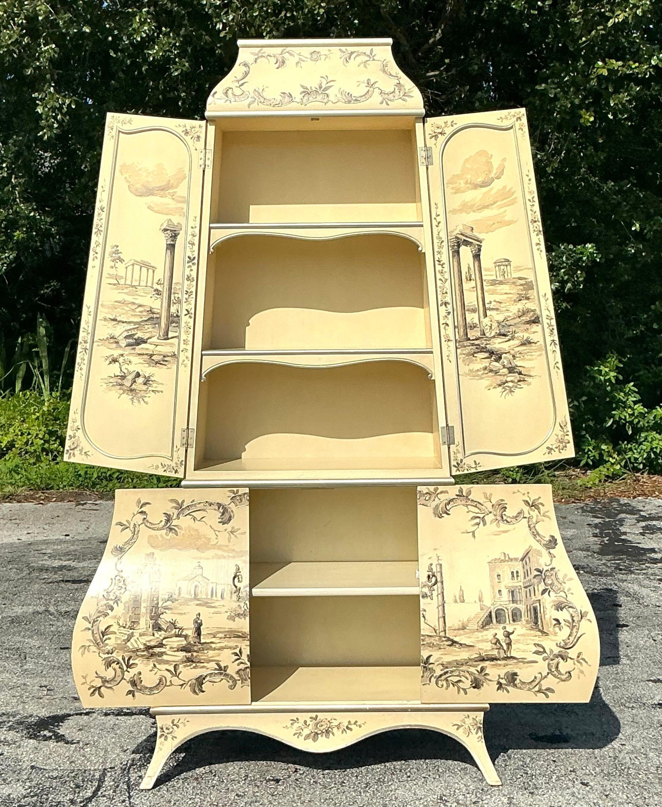 Vintage Boho bemalter Grand Tour-Schrank, Grand Tour im Angebot 3