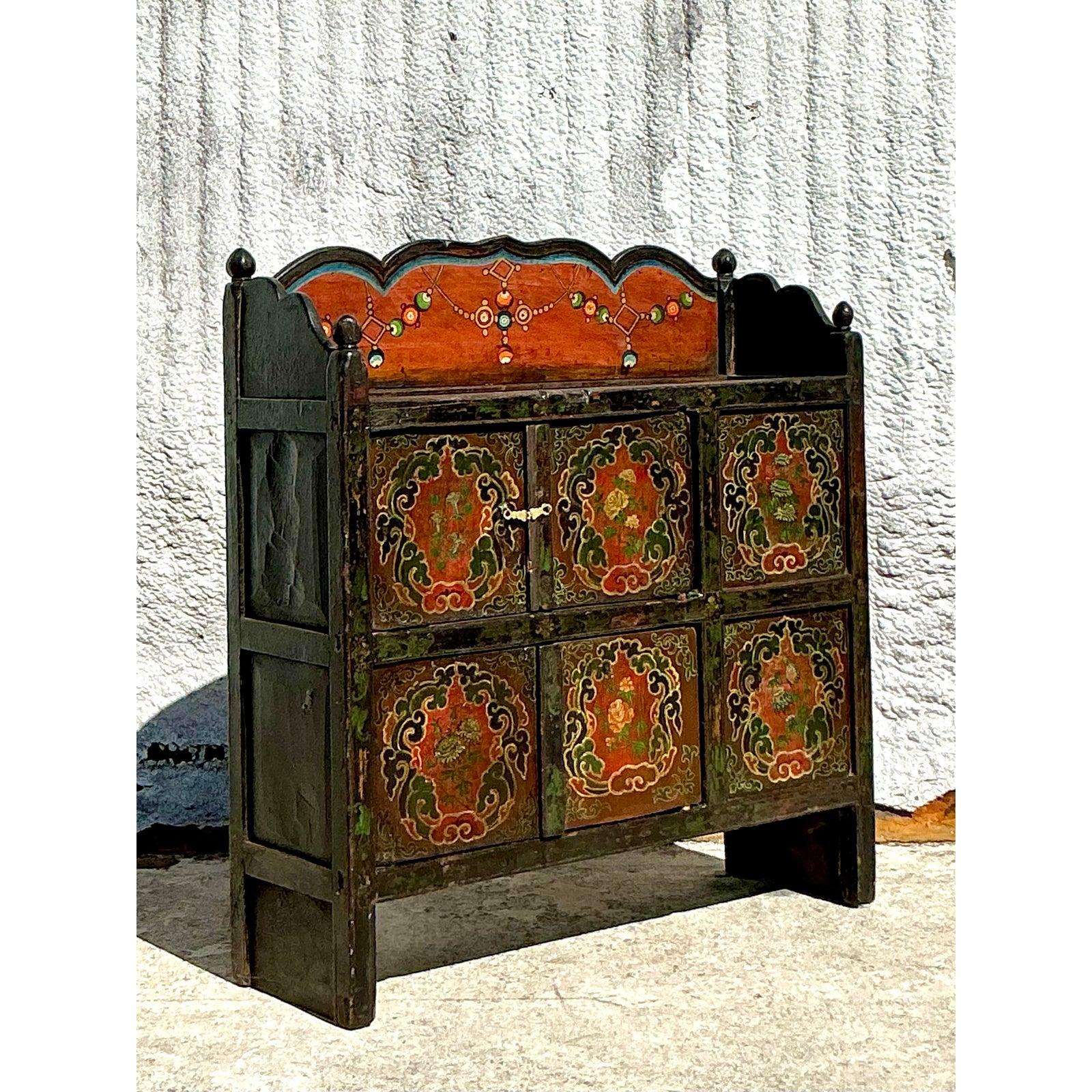Vintage Boho Painted Wagon Sideboard 2