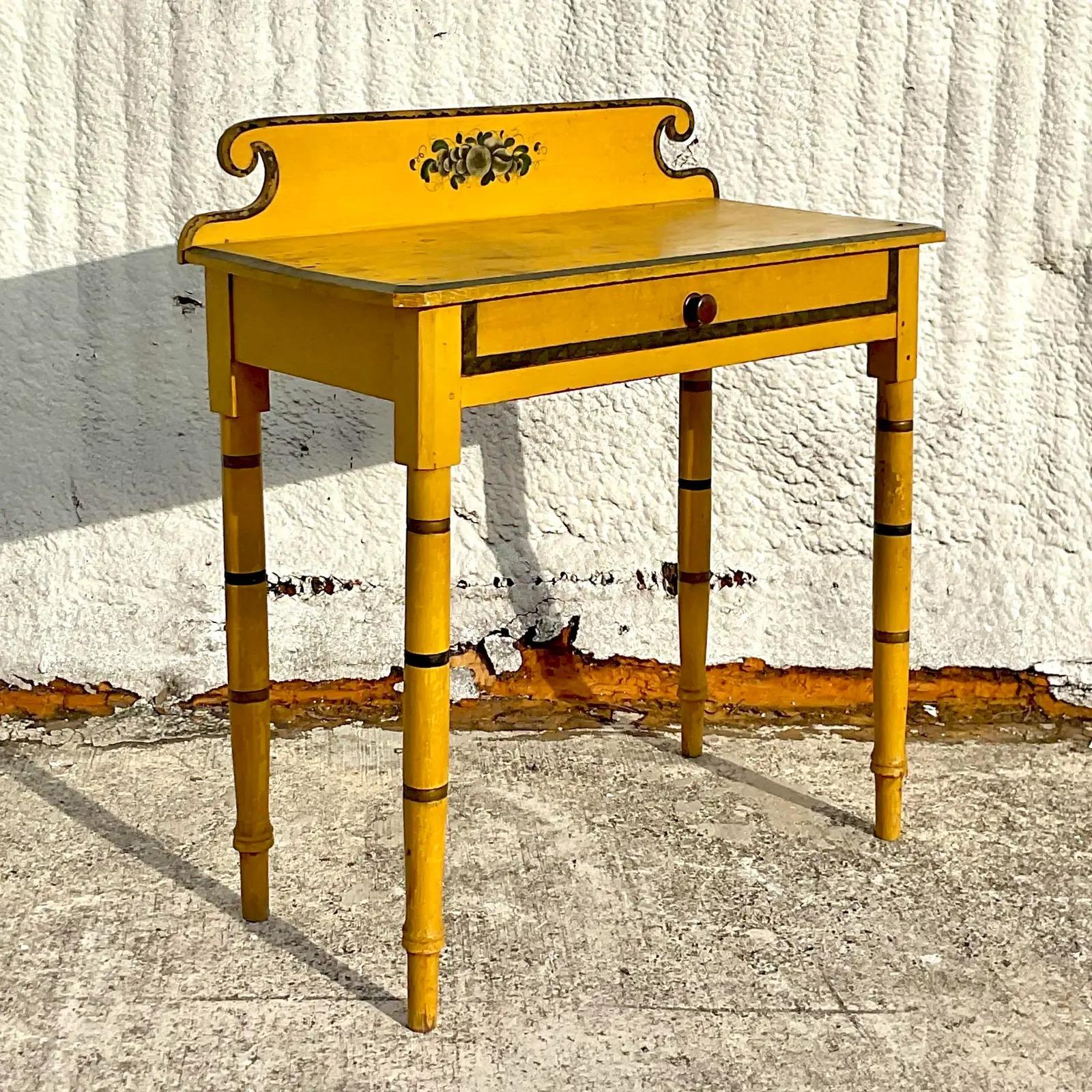 Vintage Boho Painted Writing Desk 2