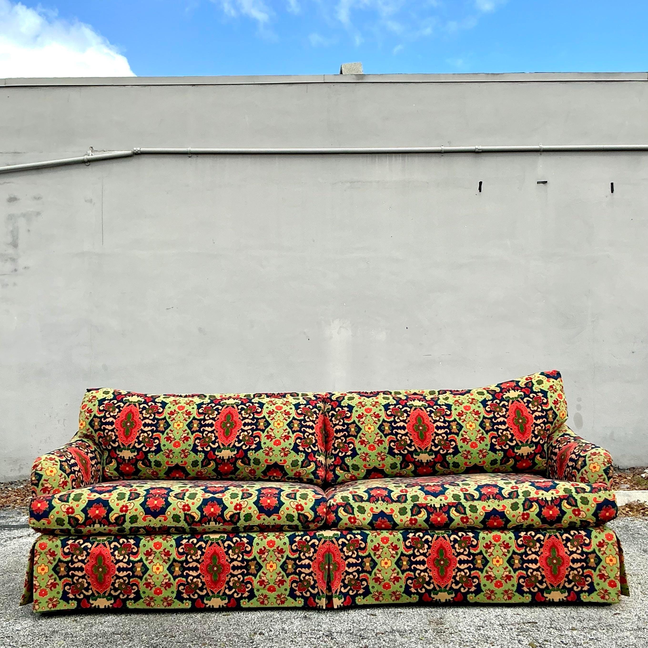 Vintage Boho Paisley Printed Sofa 5