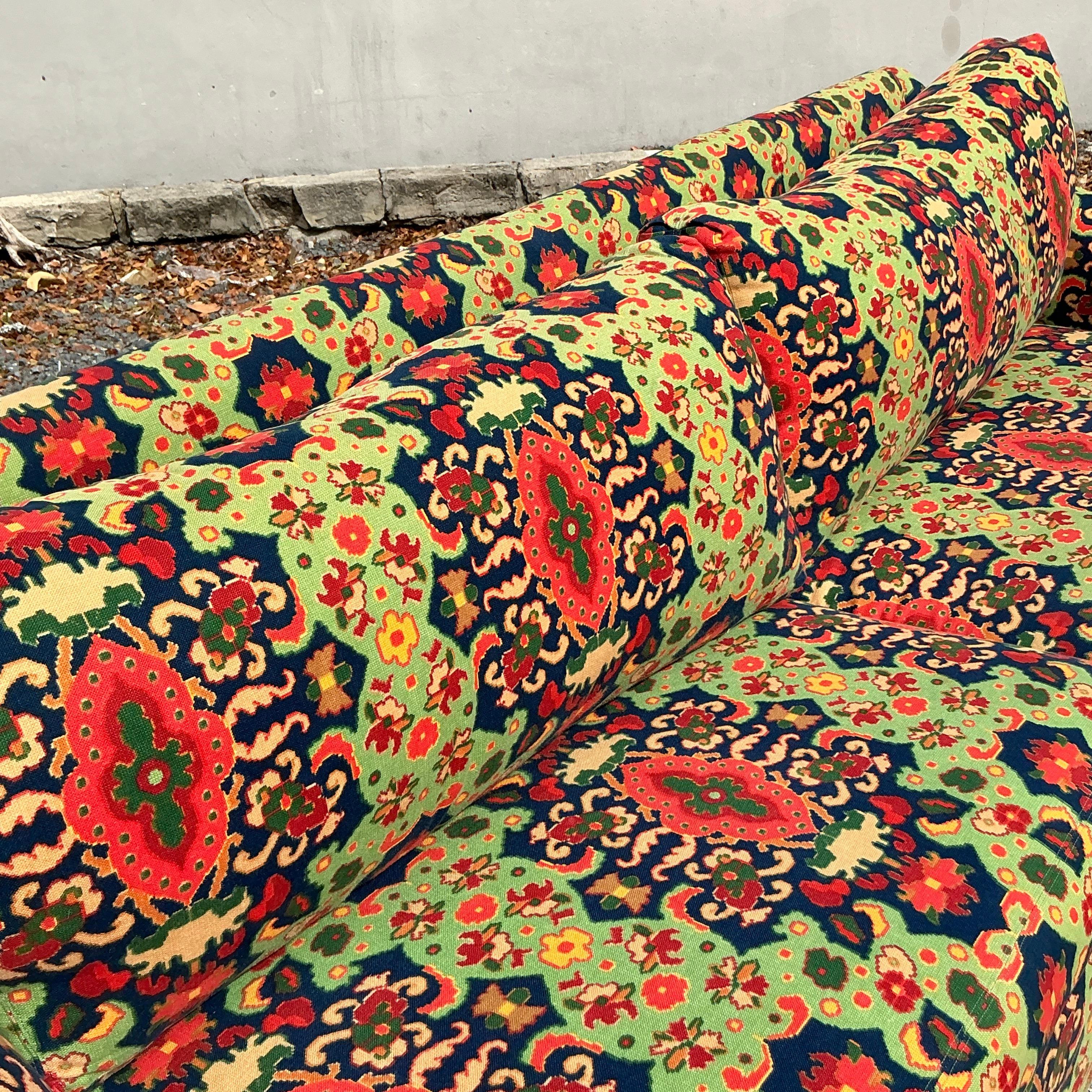 Vintage Boho Paisley Printed Sofa In Good Condition In West Palm Beach, FL