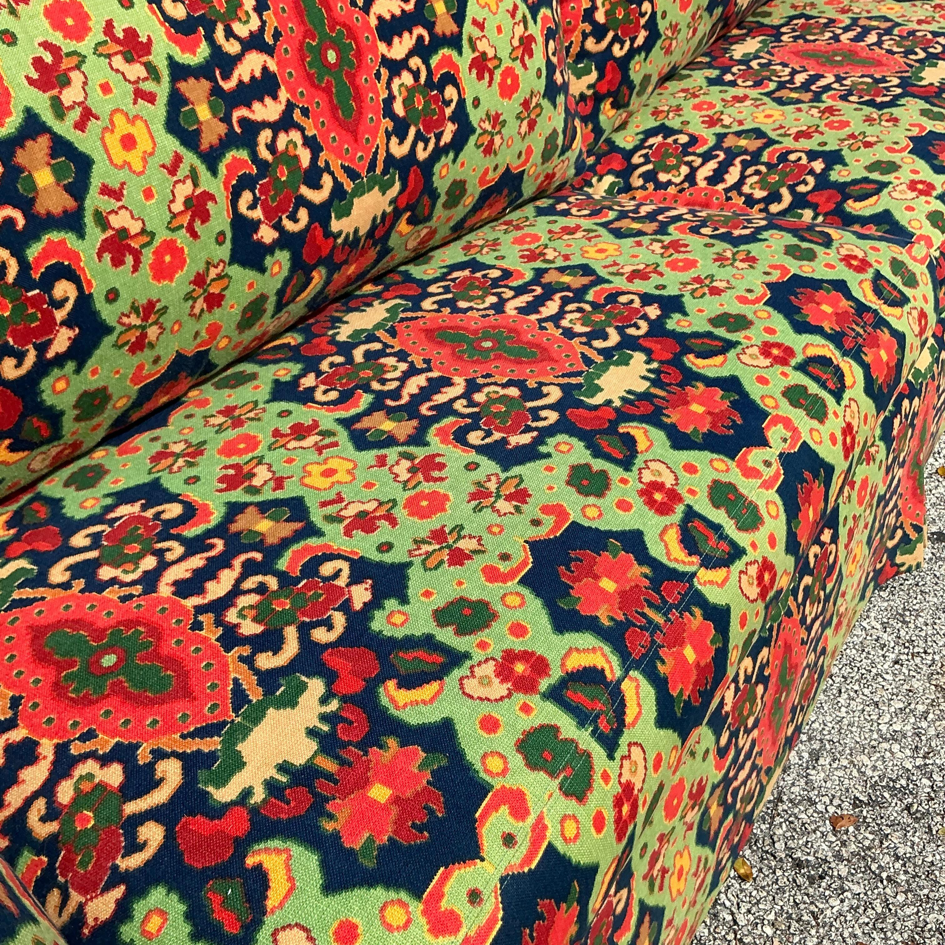 20th Century Vintage Boho Paisley Printed Sofa