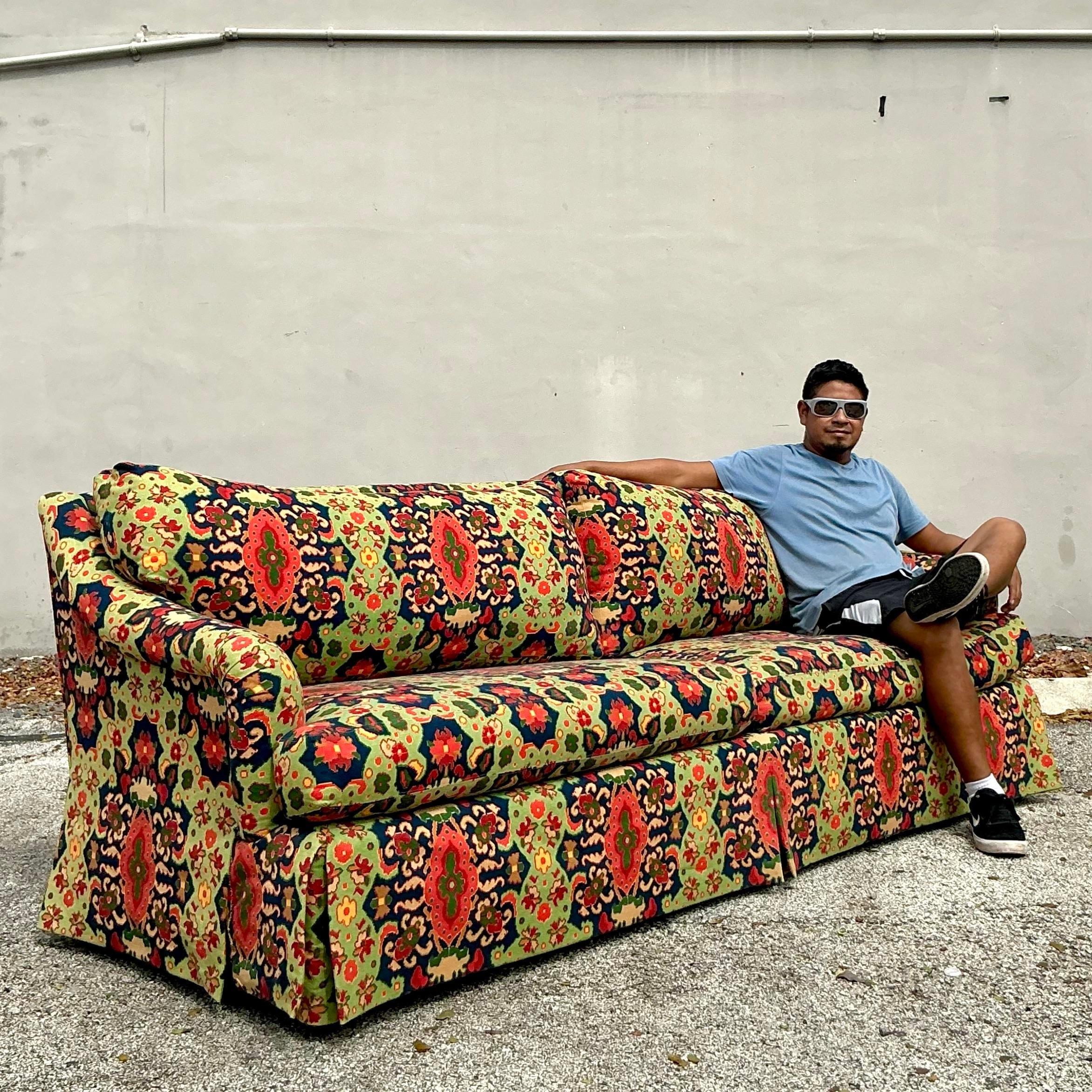 Vintage Boho Paisley Printed Sofa 2