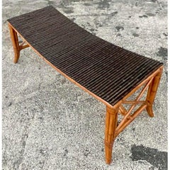 Vintage Boho Palecek Bamboo Bench