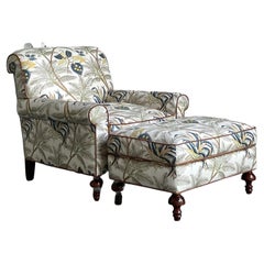 Chaise longue et ottoman vintage Boho en forme de palmier