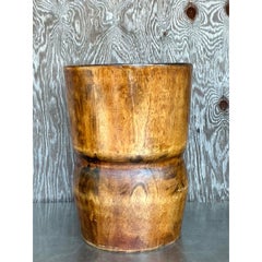 Vintage Boho Palme niedriger Hocker