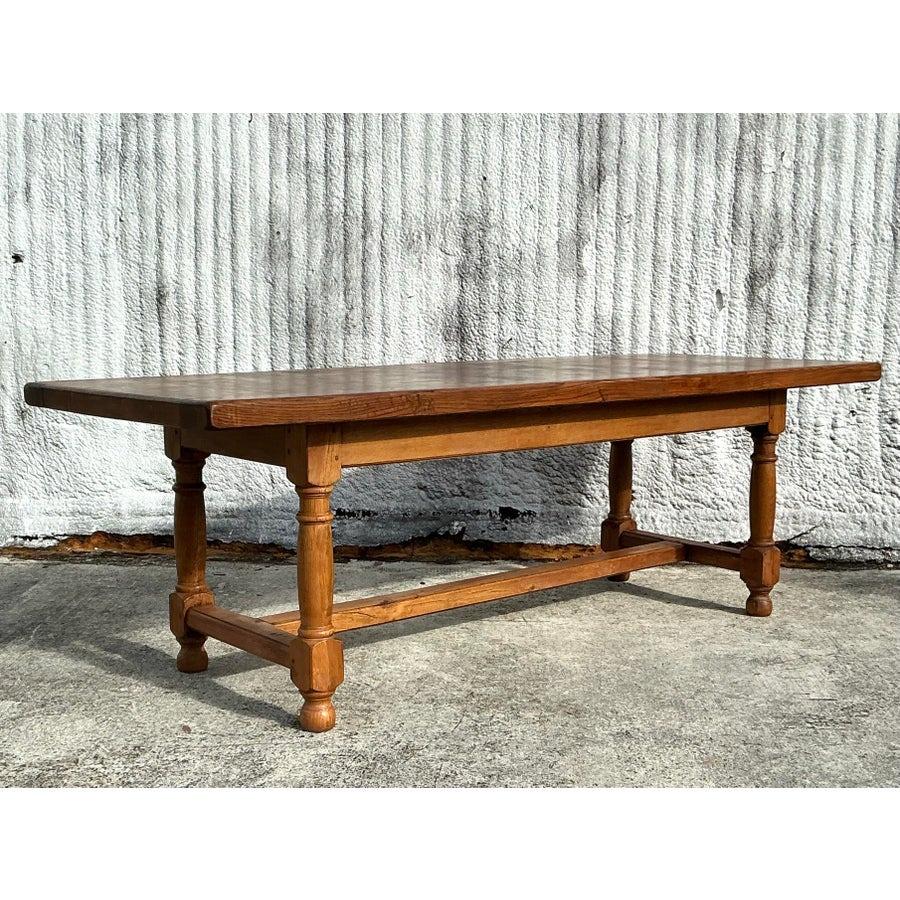 Tavolo da fattoria in parquet vintage Boho in vendita 3