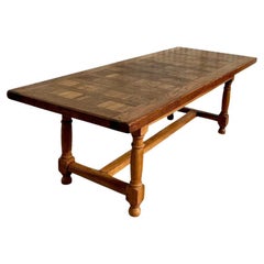 Vintage Boho Parquet Farm Table