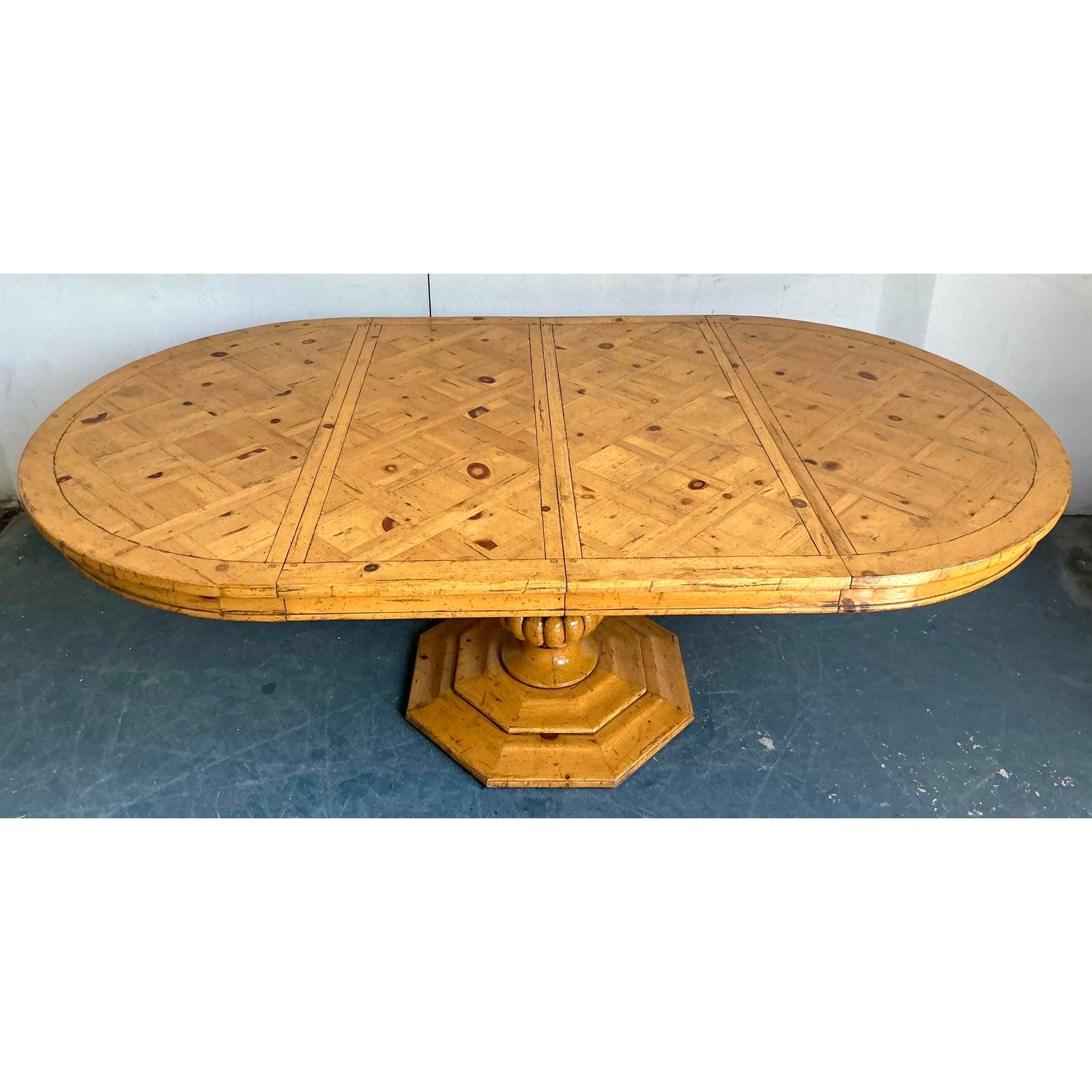 Tavolo da pranzo allungabile in pino vintage Boho Parquet in vendita 1