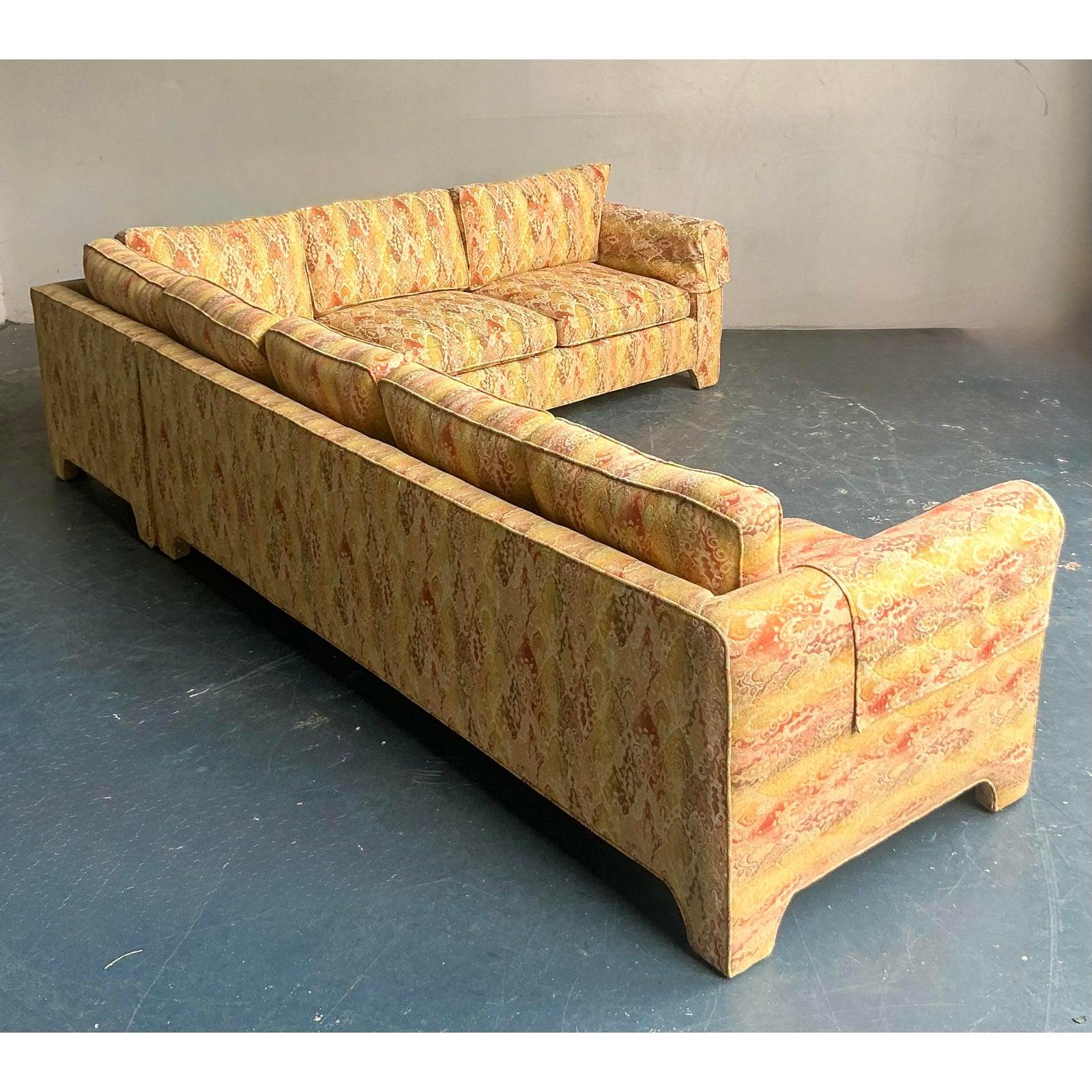 Vintage Boho Parsons Sectional Sofa For Sale 4