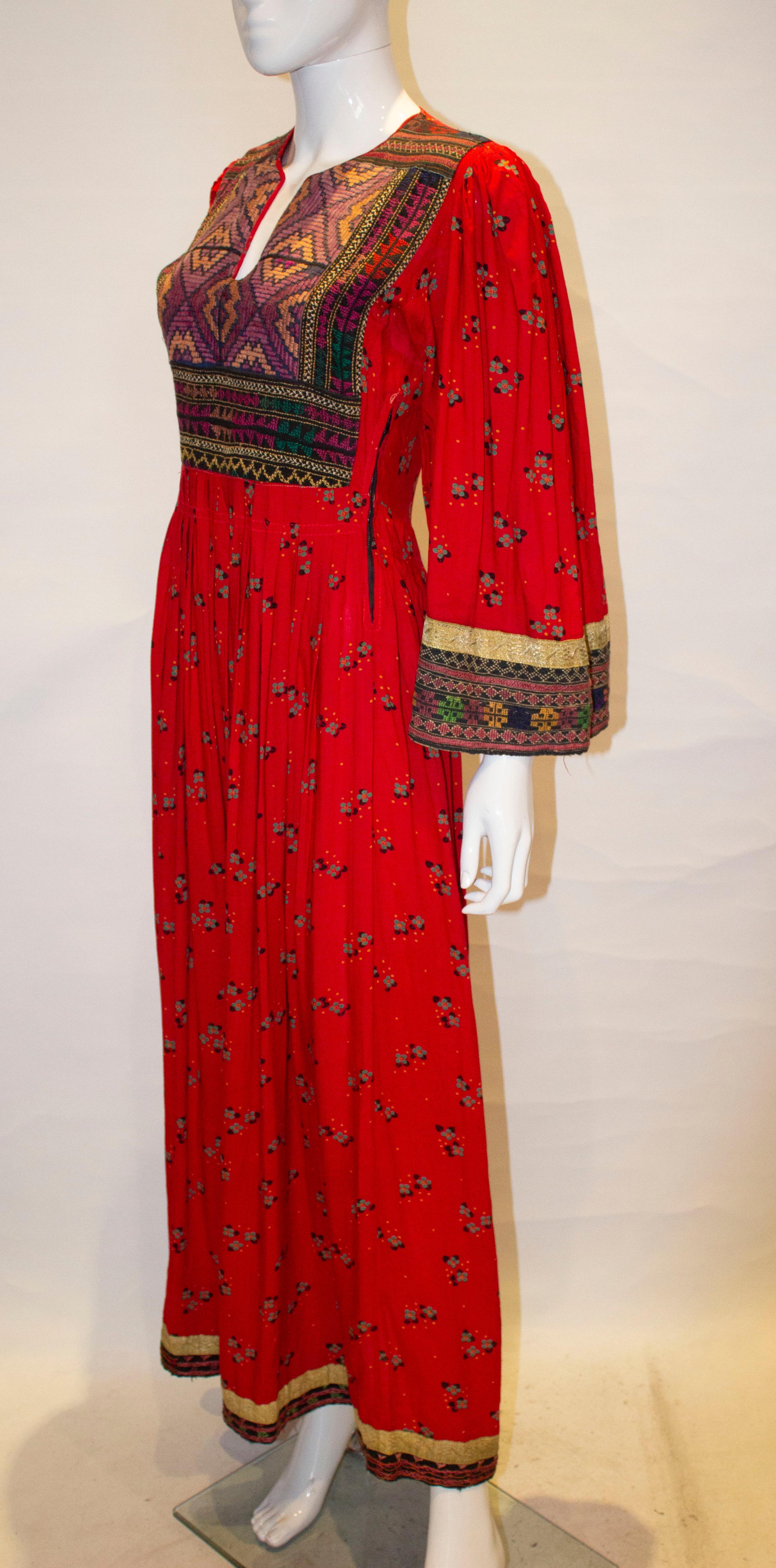 Red Vintage Boho Party /Festival Dress