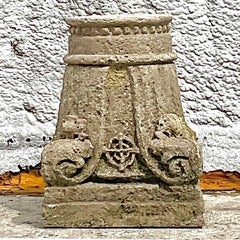 Vintage Boho Patinated Architectural Element Column