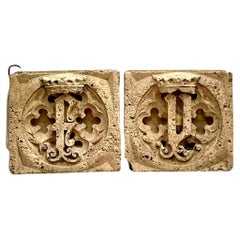 Antique Boho Patinated Architectural Elements - Set of 2