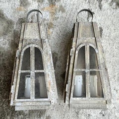 Vintage Boho Patinated Arts and Crafts Exterior Light Sconce