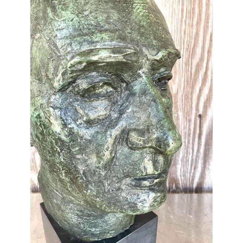 Busto di uomo in bronzo patinato Vintage By in vendita 1