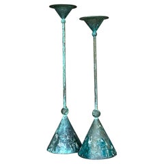 Bougeoirs Vintage Boho en bronze patiné - Lot de 2