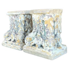 Fragments de colonne en béton moulé patiné Boho - une paire