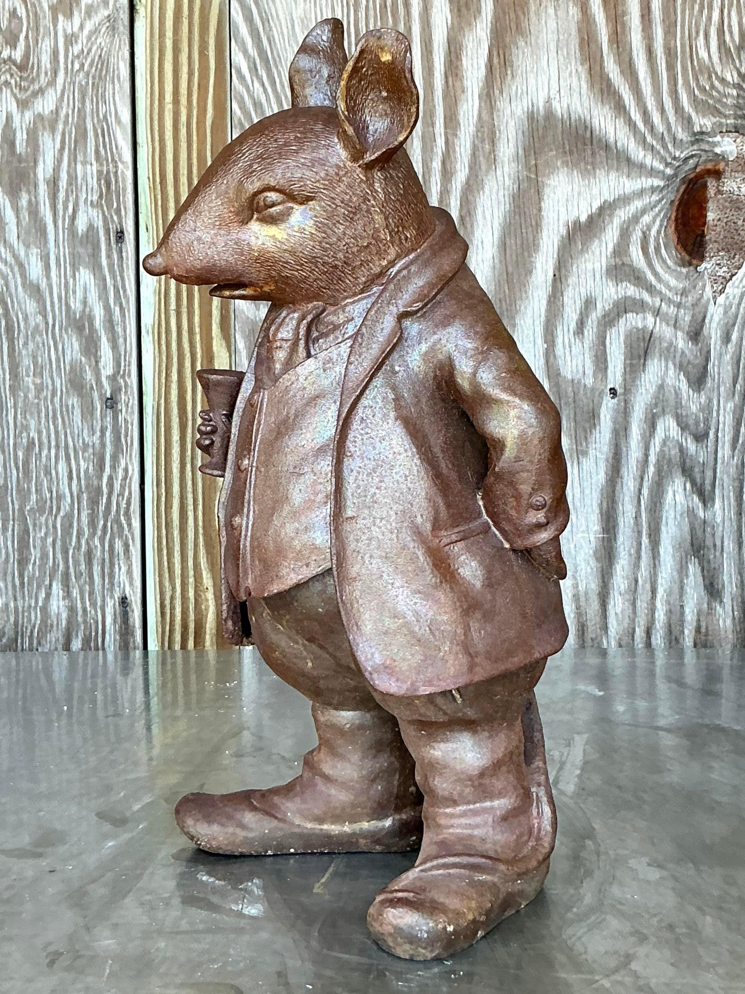 Americano Mouse vintage in ghisa patinata Boho in vendita