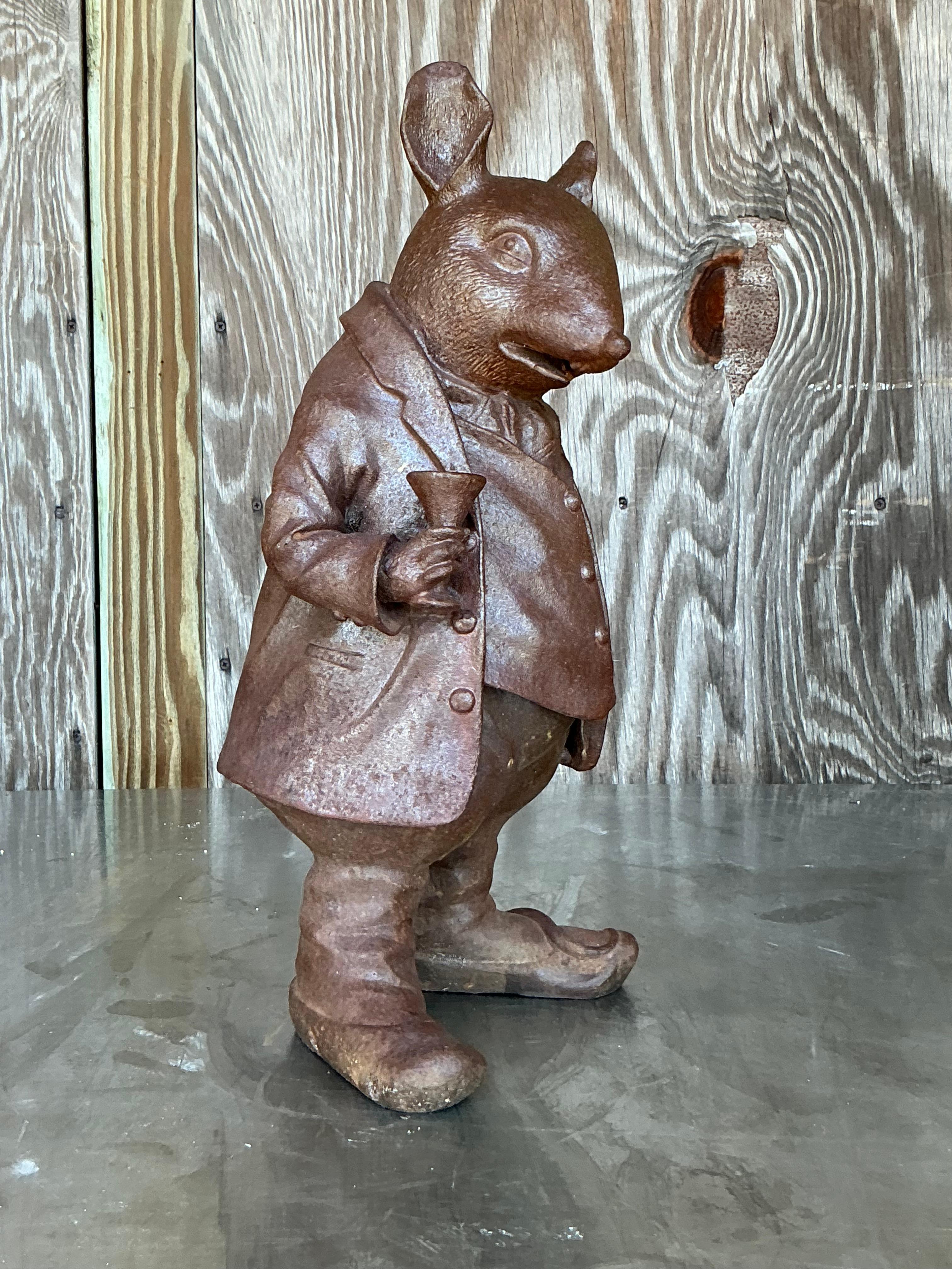 Ferro Mouse vintage in ghisa patinata Boho in vendita