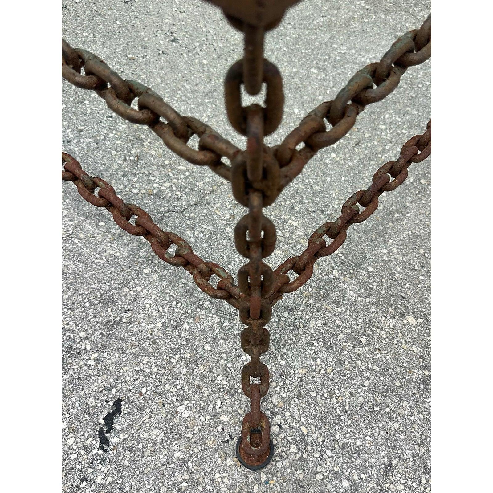 Vintage Boho Patinated Chain Coffee Table in vendita 1